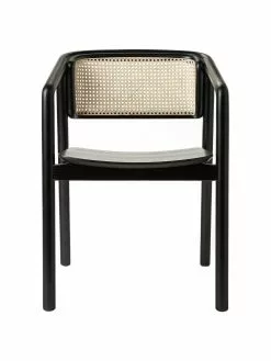 Westwing Collection Armlehnstuhl Gali mit Wiener Geflecht in Schwarz, B 56 x T 55 cm -Esszimmer Verkäufe Armlehnstuhl Gali mit Wiener Geflecht in Schwarz 4