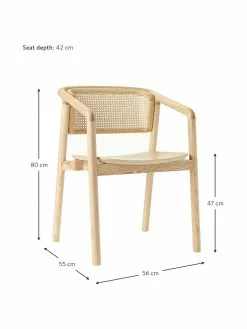 Westwing Collection Armlehnstuhl Gali mit Wiener Geflecht, naturbelassen, B 56 x T 55 cm 11 Westwing Collection Armlehnstuhl Gali mit Wiener Geflecht, naturbelassen, B 56 x T 55 cm -Esszimmer Verkäufe Armlehnstuhl Gali mit Wiener Geflecht naturbelassen 3