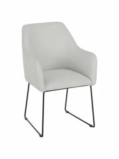 Westwing Collection Armlehnstuhl Isla in Cremeweiß, B 60 x T 62 cm