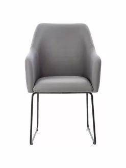 Westwing Collection Armlehnstuhl Isla in Grau, B 60 x T 62 cm -Esszimmer Verkäufe Armlehnstuhl Isla in Grau 2