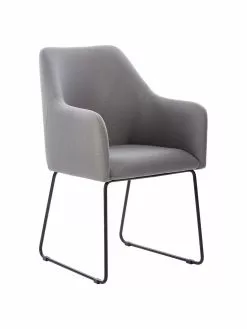 Westwing Collection Armlehnstuhl Isla in Grau, B 60 x T 62 cm