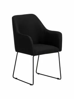 Westwing Collection Armlehnstuhl Isla in Schwarz, B 60 x T 62 cm