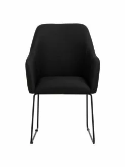 Westwing Collection Armlehnstuhl Isla in Schwarz, B 60 x T 62 cm -Esszimmer Verkäufe Armlehnstuhl Isla in Schwarz 4