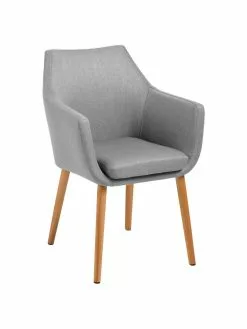 Armlehnstuhl Nora mit Holzbeinen, B 58 x T 58 cm