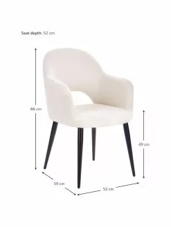 Westwing Collection Armlehnstuhl Rachel in Beige, B 52 x T 59 cm -Esszimmer Verkäufe Armlehnstuhl Rachel in Beige 2