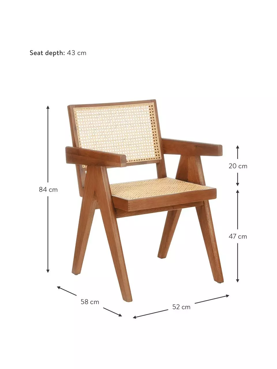 Westwing Collection Armlehnstuhl Sissi mit Wiener Geflecht, B 52 x T 58 cm 7 Westwing Collection Armlehnstuhl Sissi mit Wiener Geflecht, B 52 x T 58 cm – Bild 5