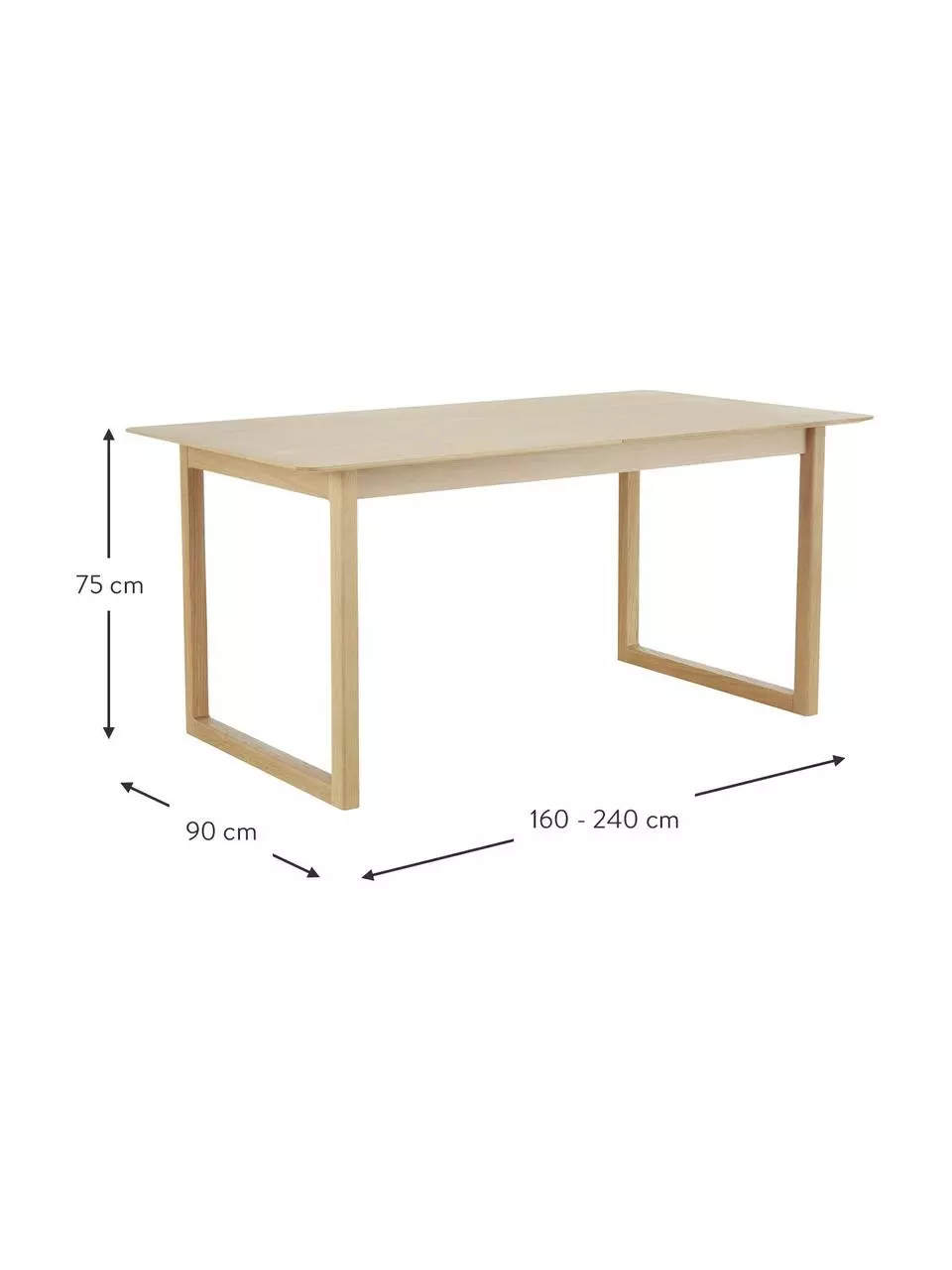 Westwing Collection Ausziehbarer Esstisch Calla, 160 - 240 x 90 cm, B 160 bis 240 x T 90 cm 6 Westwing Collection Ausziehbarer Esstisch Calla, 160 - 240 x 90 cm, B 160 bis 240 x T 90 cm – Bild 4