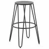 Barhocker Madona aus Metall in Grau, B 45 x H 76 cm
