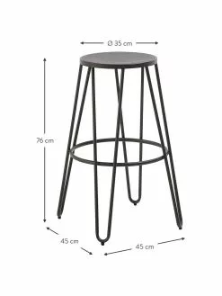 Barhocker Madona aus Metall in Grau, B 45 x H 76 cm -Esszimmer Verkäufe Barhocker Madona aus Metall in Grau 2