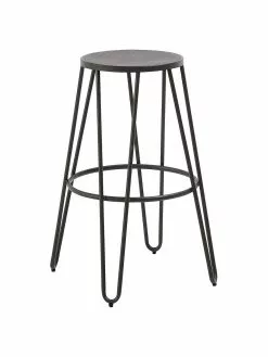 Barhocker Madona aus Metall in Grau, B 45 x H 76 cm