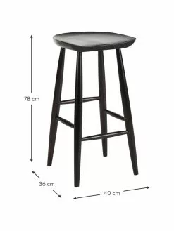 Westwing Collection Barhocker Nino aus Mangoholz in Schwarz, B 40 x H 78 cm -Esszimmer Verkäufe Barhocker Nino aus Mangoholz in Schwarz 4