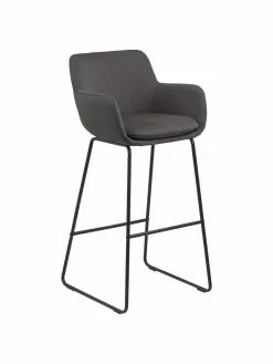 Barstühle Lisa in Grau, 2 Stück, B 52 x H 100 cm