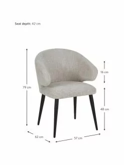 Westwing Collection Bouclé-Armlehnstuhl Celia in modernem Design, B 57 x T 62 cm -Esszimmer Verkäufe Boucle Armlehnstuhl Celia in modernem Design 8