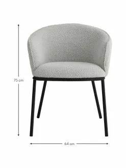 Bouclé-Armlehnstuhl Feels in Grau, B 64 x T 60 cm 12 Bouclé-Armlehnstuhl Feels in Grau, B 64 x T 60 cm -Esszimmer Verkäufe Boucle Armlehnstuhl Feels in Grau 4