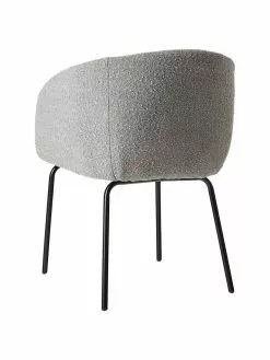 Westwing Collection Bouclé-Armlehnstühle Alani in Grau, 2 Stück, B 58 x H 78 cm -Esszimmer Verkäufe Boucle Armlehnstuhle Alani in Grau 2 Stuck 5