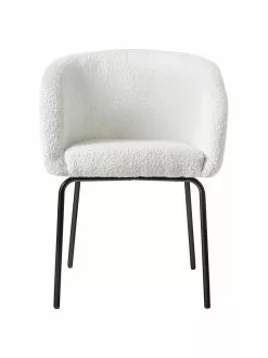 Westwing Collection Bouclé-Armlehnstühle Alani in Weiß, 2 Stück, B 58 x H 78 cm -Esszimmer Verkäufe Boucle Armlehnstuhle Alani in Weiss 2 Stuck 5