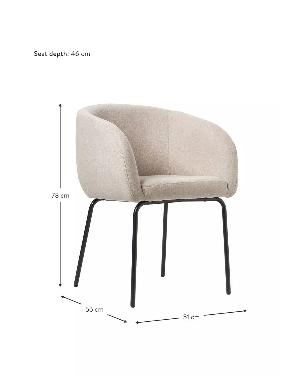 Westwing Collection Bouclé-Cocktailsessel Alani in Beige, B 51 x H 78 cm 4 Westwing Collection Bouclé-Cocktailsessel Alani in Beige, B 51 x H 78 cm – Bild 2