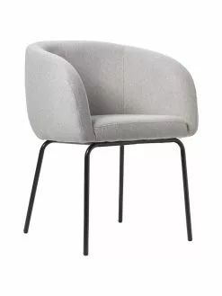 Westwing Collection Bouclé-Cocktailsessel Alani in Hellgrau, B 51 x H 78 cm