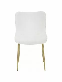 Westwing Collection Bouclé-Polsterstuhl Tess in Cremeweiß, B 49 x T 64 cm -Esszimmer Verkäufe Boucle Polsterstuhl Tess in Cremeweiss 4