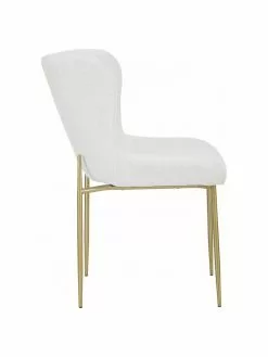 Westwing Collection Bouclé-Polsterstuhl Tess in Cremeweiß, B 49 x T 64 cm -Esszimmer Verkäufe Boucle Polsterstuhl Tess in Cremeweiss 5