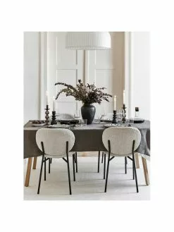 Westwing Collection Boucl&eacute;-Polsterst&uuml;hle Ulrica in Cremewei&szlig;, 2 St&uuml;ck, B 47 x T 61 cm -Esszimmer Verkäufe Boucle Polsterstuhle Ulrica in Cremeweiss 2 Stuck 2