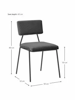 Westwing Collection Cord-Polsterstühle Mats in Grau, 2 Stück, B 50 x H 80 cm -Esszimmer Verkäufe Cord Polsterstuhle Mats in Grau 2 Stuck 2