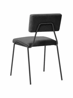 Westwing Collection Cord-Polsterstühle Mats in Grau, 2 Stück, B 50 x H 80 cm -Esszimmer Verkäufe Cord Polsterstuhle Mats in Grau 2 Stuck 5