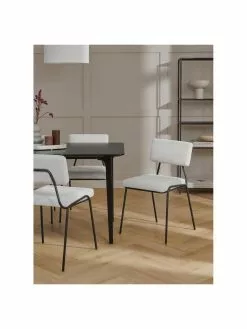 Westwing Collection Cord-Polsterstühle Mats in Weiß, 2 Stück, B 50 x H 80 cm -Esszimmer Verkäufe Cord Polsterstuhle Mats in Weiss 2 Stuck 1