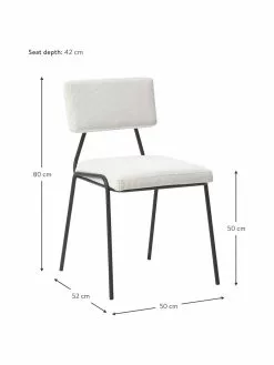 Westwing Collection Cord-Polsterstühle Mats in Weiß, 2 Stück, B 50 x H 80 cm -Esszimmer Verkäufe Cord Polsterstuhle Mats in Weiss 2 Stuck 2