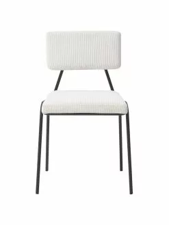 Westwing Collection Cord-Polsterstühle Mats in Weiß, 2 Stück, B 50 x H 80 cm -Esszimmer Verkäufe Cord Polsterstuhle Mats in Weiss 2 Stuck 3