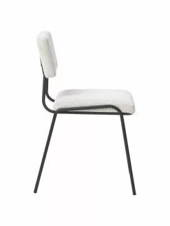 Westwing Collection Cord-Polsterstühle Mats in Weiß, 2 Stück, B 50 x H 80 cm -Esszimmer Verkäufe Cord Polsterstuhle Mats in Weiss 2 Stuck 4