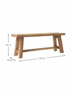 Westwing Collection Deko-Bank Lawas aus Teakholz, B 120 x H 45 cm -Esszimmer Verkäufe Deko Bank Lawas aus Teakholz 8