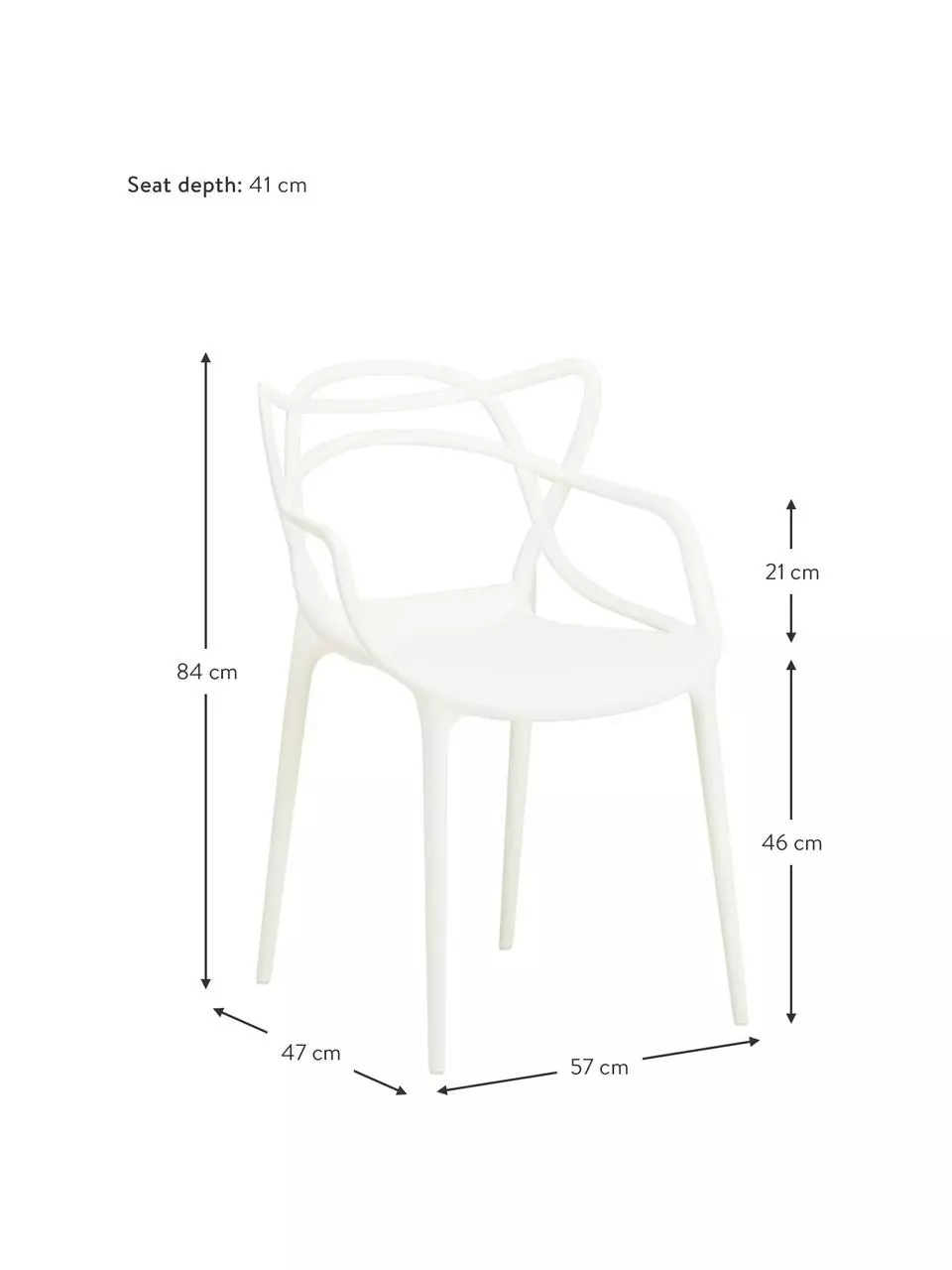 Kartell Design Armlehnstühle Masters in Weiß, 2 Stück, B 57 x H 84 cm 4 Kartell Design Armlehnstühle Masters in Weiß, 2 Stück, B 57 x H 84 cm – Bild 2