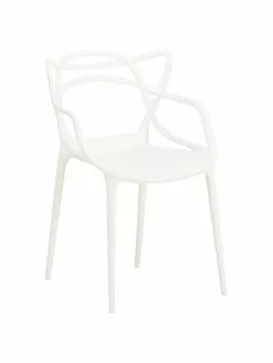 Kartell Design Armlehnstühle Masters in Weiß, 2 Stück, B 57 x H 84 cm