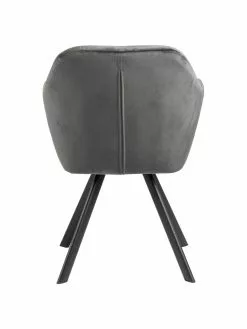 Drehbarer Samt-Armlehnstuhl Lucie in Dunkelgrau, B 58 x T 62 cm -Esszimmer Verkäufe Drehbarer Samt Armlehnstuhl Lucie in Dunkelgrau 5
