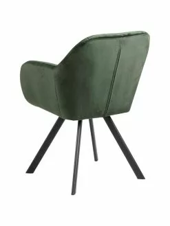 Drehbarer Samt-Armlehnstuhl Lucie in Grün, B 58 x T 62 cm -Esszimmer Verkäufe Drehbarer Samt Armlehnstuhl Lucie in Grun 5