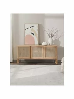 Westwing Collection Eichenholz-Sideboard Jolie mit Wiener Geflecht, B 160 x H 75 cm -Esszimmer Verkäufe Eichenholz Sideboard Jolie mit Wiener Geflecht 2