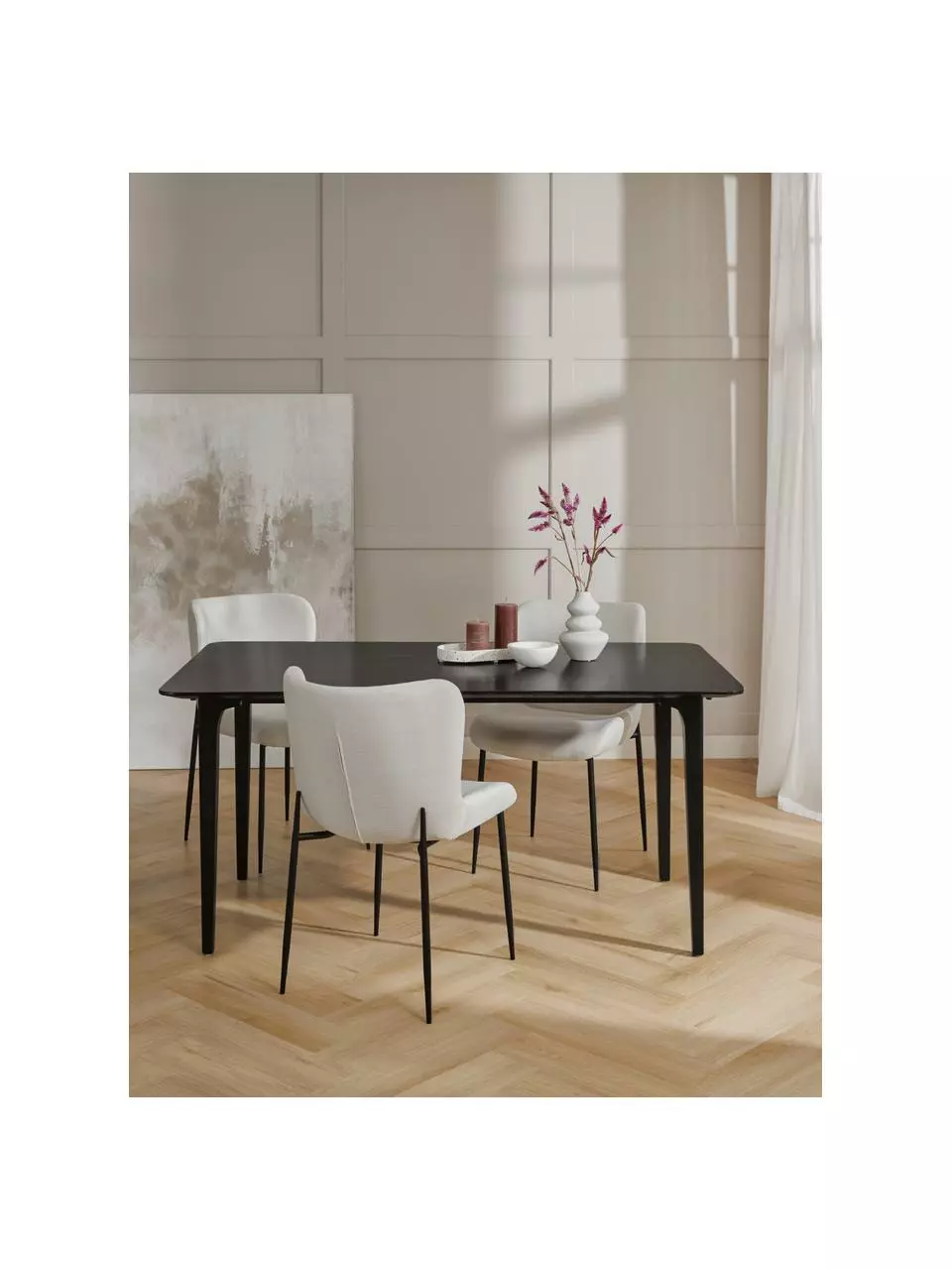 Westwing Collection Esstisch Archie aus Mangoholz in Schwarz, in verschiedenen Größen, B 160 x T 90 cm 4 Westwing Collection Esstisch Archie aus Mangoholz in Schwarz, in verschiedenen Größen, B 160 x T 90 cm – Bild 2