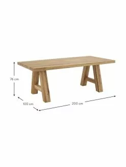 Westwing Collection Esstisch Ashton aus Eichenholz, in verschiedenen Größen, B 200 x T 100 cm -Esszimmer Verkäufe Esstisch Ashton aus Eichenholz in verschiedenen Grossen 9