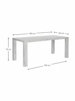 Westwing Collection Esstisch Carl in Marmoroptik, 180 x 90 cm, B 180 x T 90 cm -Esszimmer Verkäufe Esstisch Carl in Marmoroptik 180 x 90 cm 2