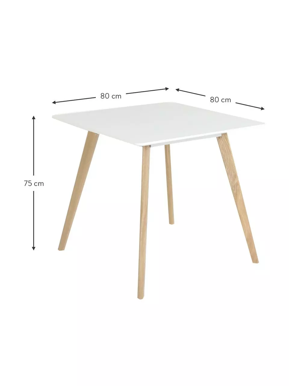 Esstisch Flamy, 80 x 80 cm, B 80 x T 80 cm 3 Esstisch Flamy, 80 x 80 cm, B 80 x T 80 cm – Bild 2