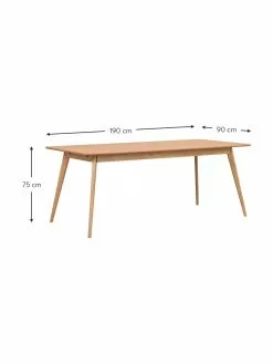 Rowico Esstisch Yumi in Hellbraun, 190 x 90 cm, B 190 x T 90 cm -Esszimmer Verkäufe Esstisch Yumi in Hellbraun 190 x 90 cm 2