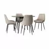 Rowico Esstisch Yumi mit Polsterstühlen in Schwarz/Beige, 5-tlg., Set mit verschiedenen Größen