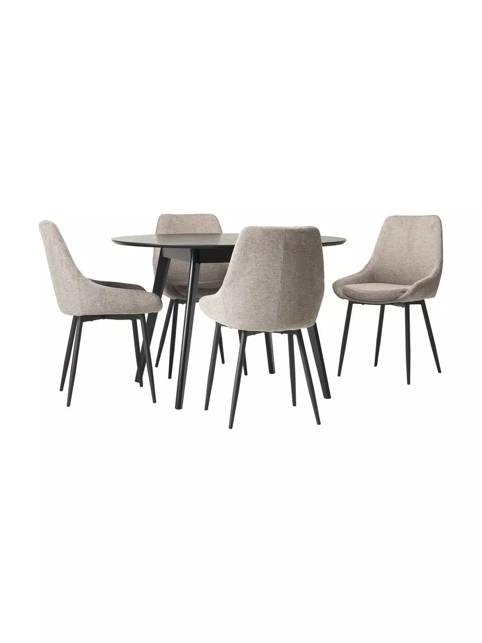 Rowico Esstisch Yumi mit Polsterstühlen in Schwarz/Beige, 5-tlg., Set mit verschiedenen Größen 2 Rowico Esstisch Yumi mit Polsterstühlen in Schwarz/Beige, 5-tlg., Set mit verschiedenen Größen