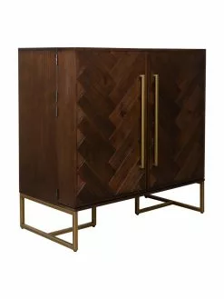 Dutchbone Fischgrät-Barschrank Class mit Akazienholzfurnier, B 100 x H 100 cm