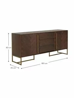 Dutchbone Fischgrät-Sideboard Class mit Türen und Akazienholzfurnier, B 180 x H 80 cm 10 Dutchbone Fischgrät-Sideboard Class mit Türen und Akazienholzfurnier, B 180 x H 80 cm -Esszimmer Verkäufe Fischgrat Sideboard Class mit Turen und Akazienholzfurnier 2