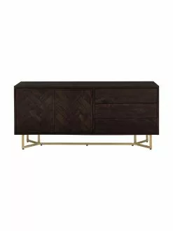 Westwing Collection Fischgrät-Sideboard Luca mit Türen aus Massivholz, B 160 x H 70 cm -Esszimmer Verkäufe Fischgrat Sideboard Luca mit Turen aus Massivholz 4
