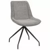 Rowico Gepolsterte Drehstühle Rossport in Grau mit Metall-Beinen, 2 Stück, B 52 x T 58 cm -Esszimmer Verkäufe Gepolsterte Drehstuhle Rossport in Grau mit Metall Beinen 2 Stuck
