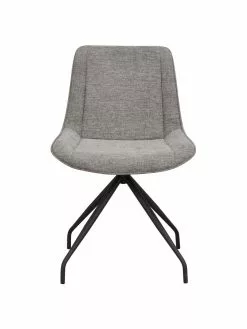 Rowico Gepolsterte Drehstühle Rossport in Grau mit Metall-Beinen, 2 Stück, B 52 x T 58 cm -Esszimmer Verkäufe Gepolsterte Drehstuhle Rossport in Grau mit Metall Beinen 2 Stuck 2