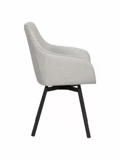 Rowico Gepolsterter Armlehndrehstuhl Alison in Greige mit Metall-Beinen, B 58 x T 59 cm -Esszimmer Verkäufe Gepolsterter Armlehndrehstuhl Alison in Greige mit Metall Beinen 4